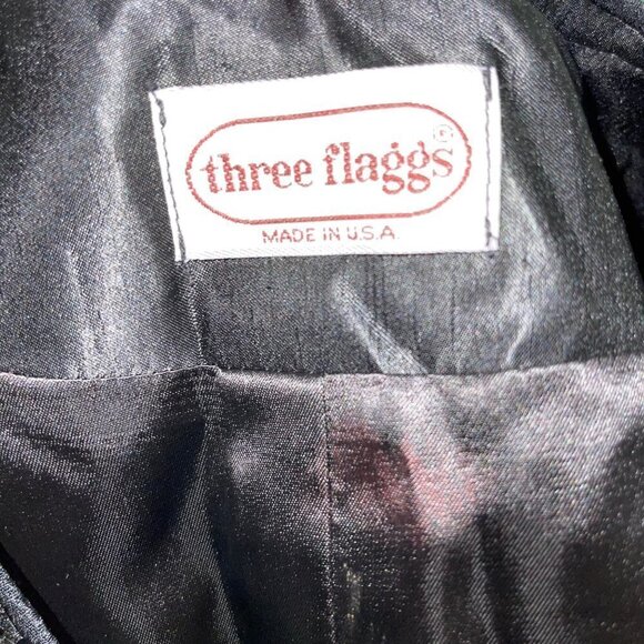 Three Flaggs Womens Sequin Jacket Black Size Large L Vintage Nylon Acetate Rayon - Picture 4 of 12
